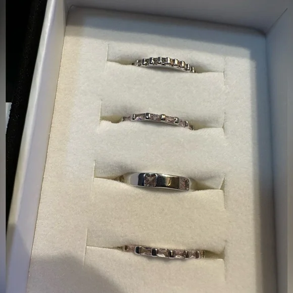 Rose Quartz four stack ring set - Picture 4 of 7